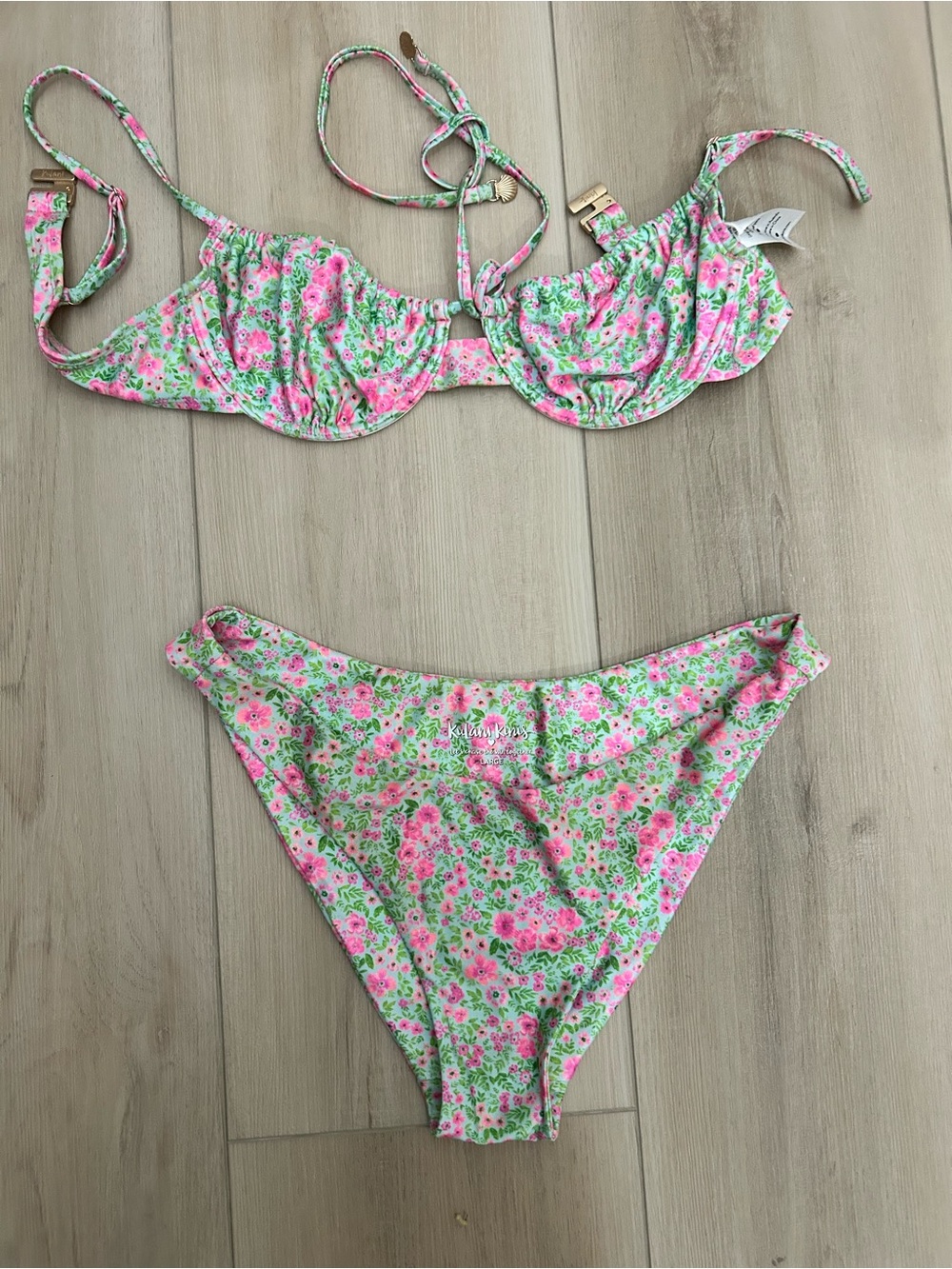 Floral Pink & Green Two-Piece Bikini Set